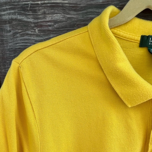 Lauren Ralph Lauren Cotton Vintage Short Sleeve Polo, Yellow | L - Picture 8 of 13